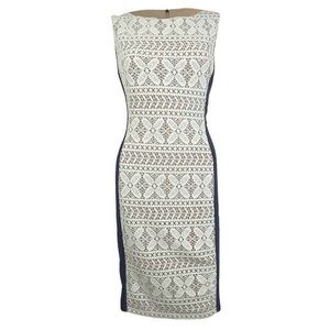 Anne Klein NWT eggshell/navy dress size 4